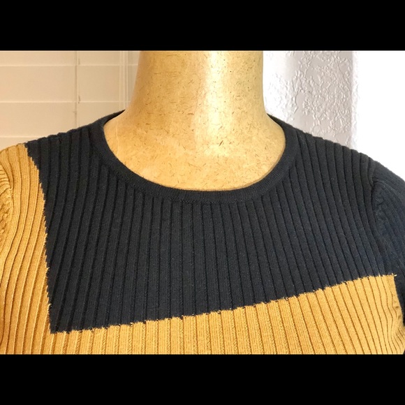 SPENSE STRAIGHT black knitted DRESS S M long slee - Picture 5 of 8